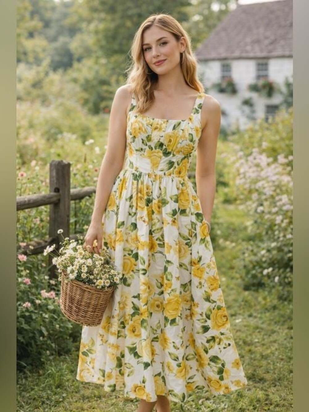 JASON WU Boned Corset Style Top Floral Yellow Dress NWT